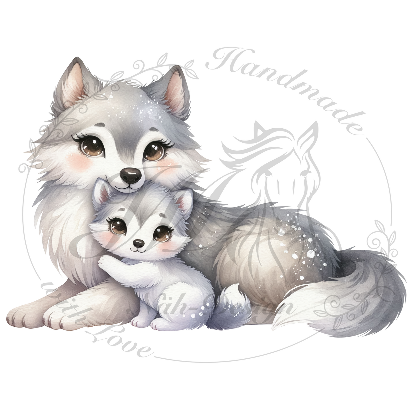 Bügelbild Wolf mom