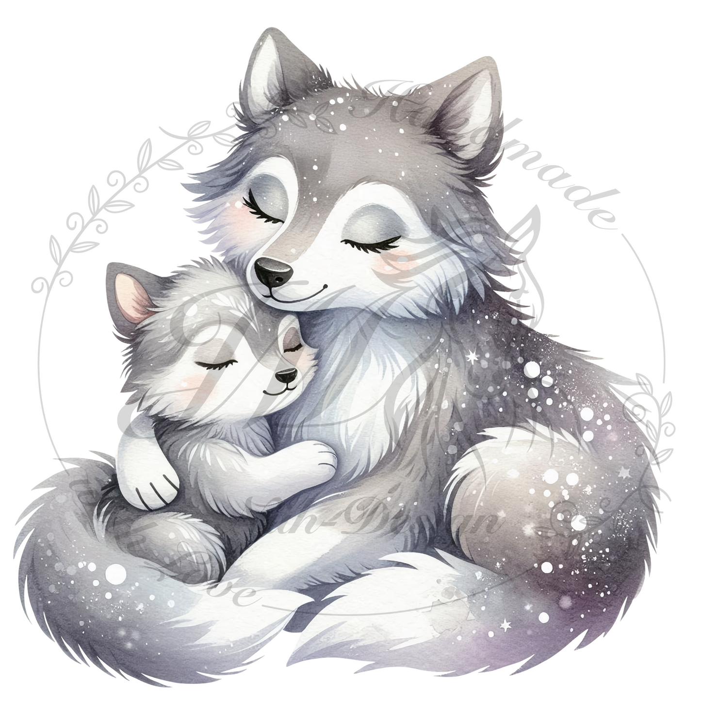 Bügelbild Wolf mom