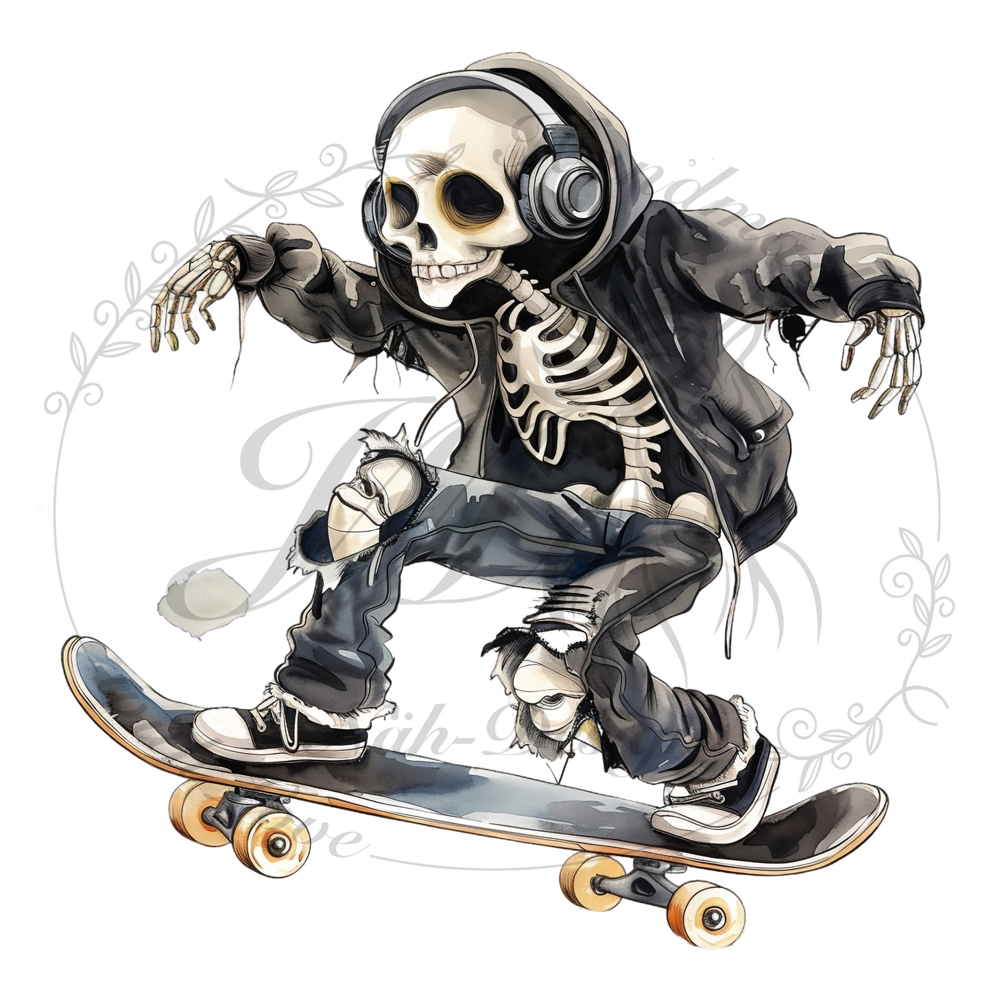 Bügelbild Skull Skater