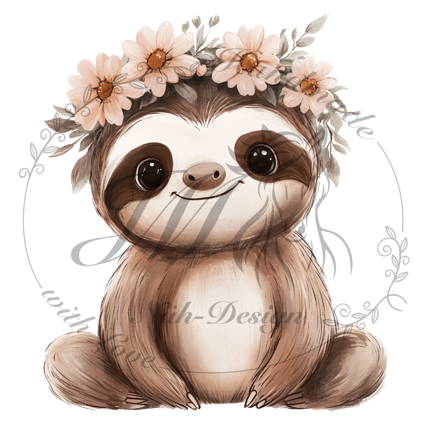 Blumen Faultier