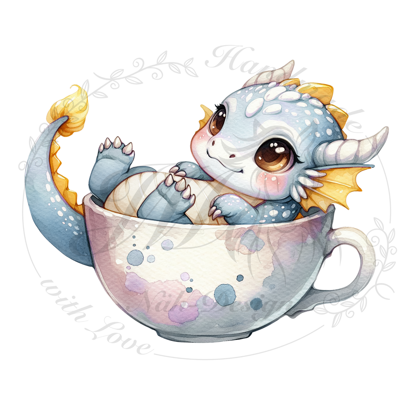 Bügelbild Tea time dragons