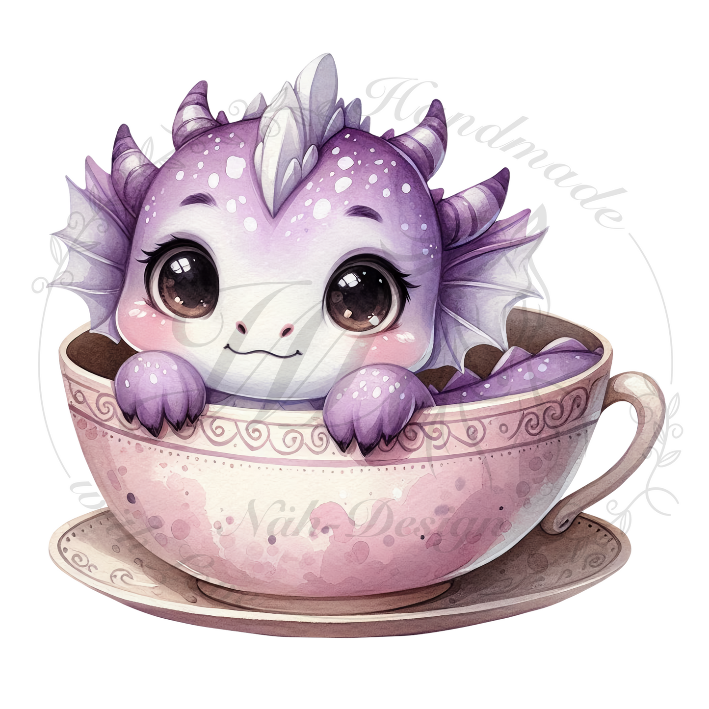 Bügelbild Tea time dragons