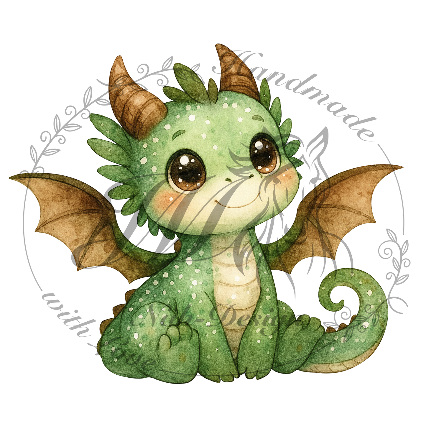 Bügelbild Nature green dragon