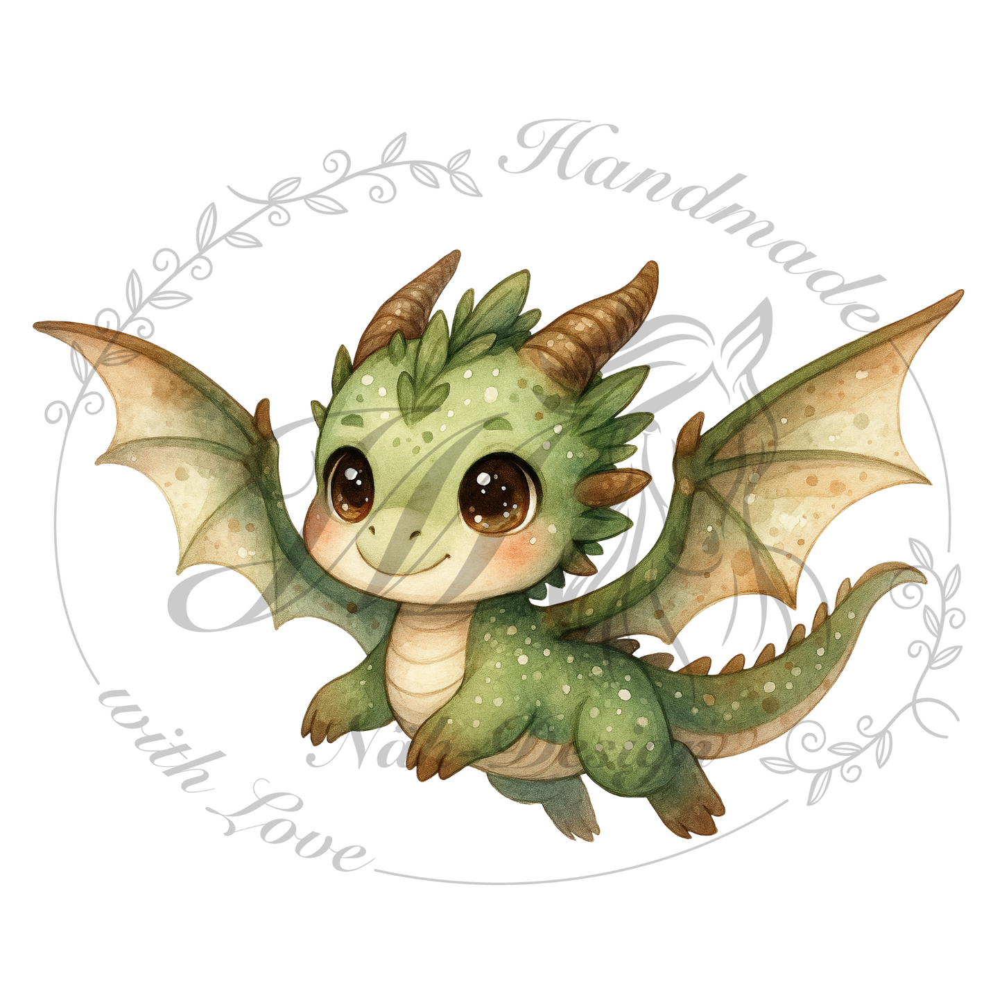 Bügelbild Nature green dragon