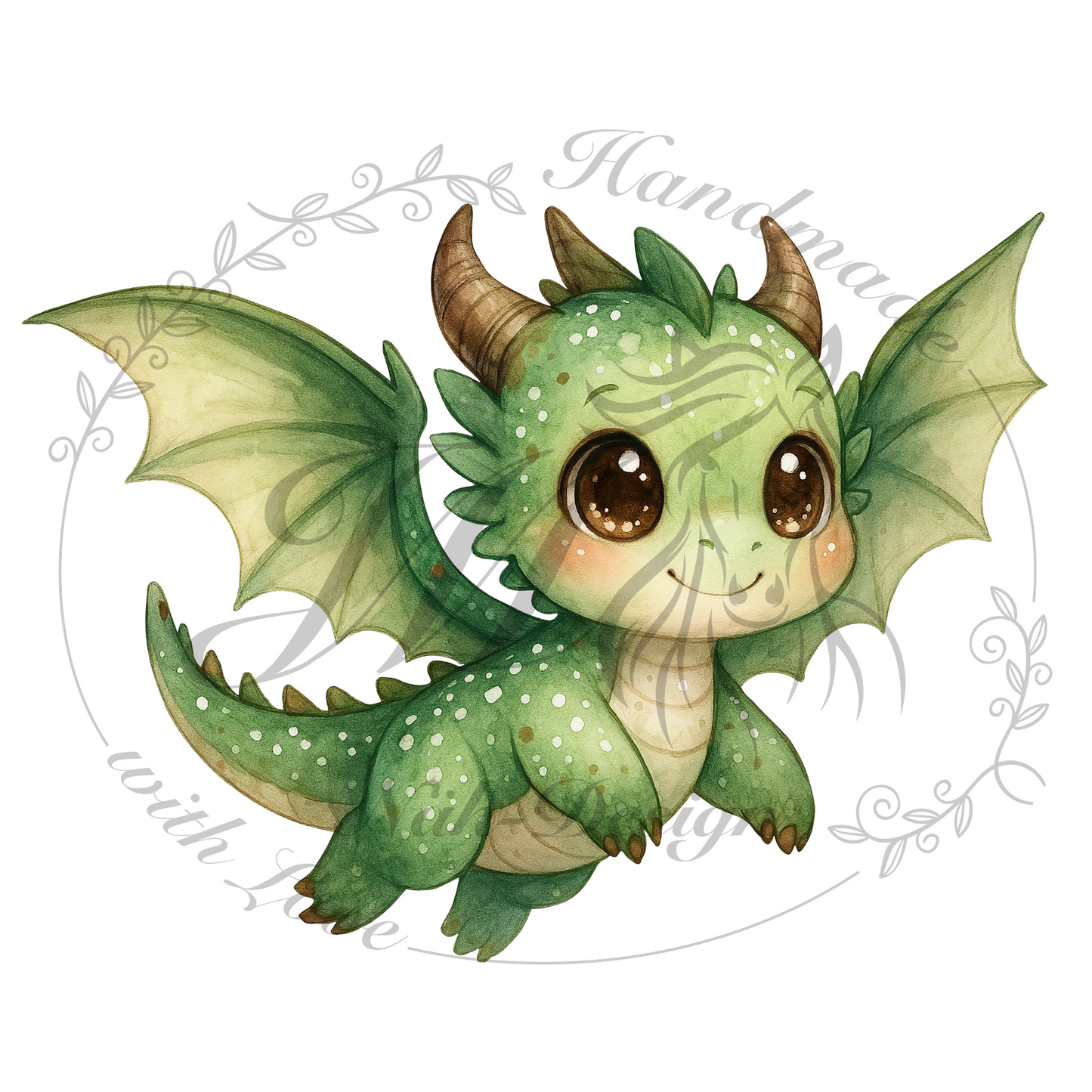 Bügelbild Nature green dragon