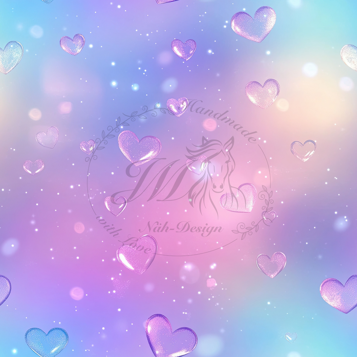 Colorful heart bubbles