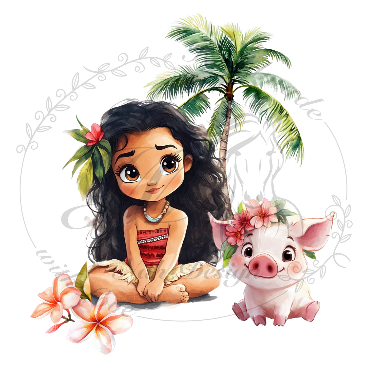 Bügelbild Hawaii Girl