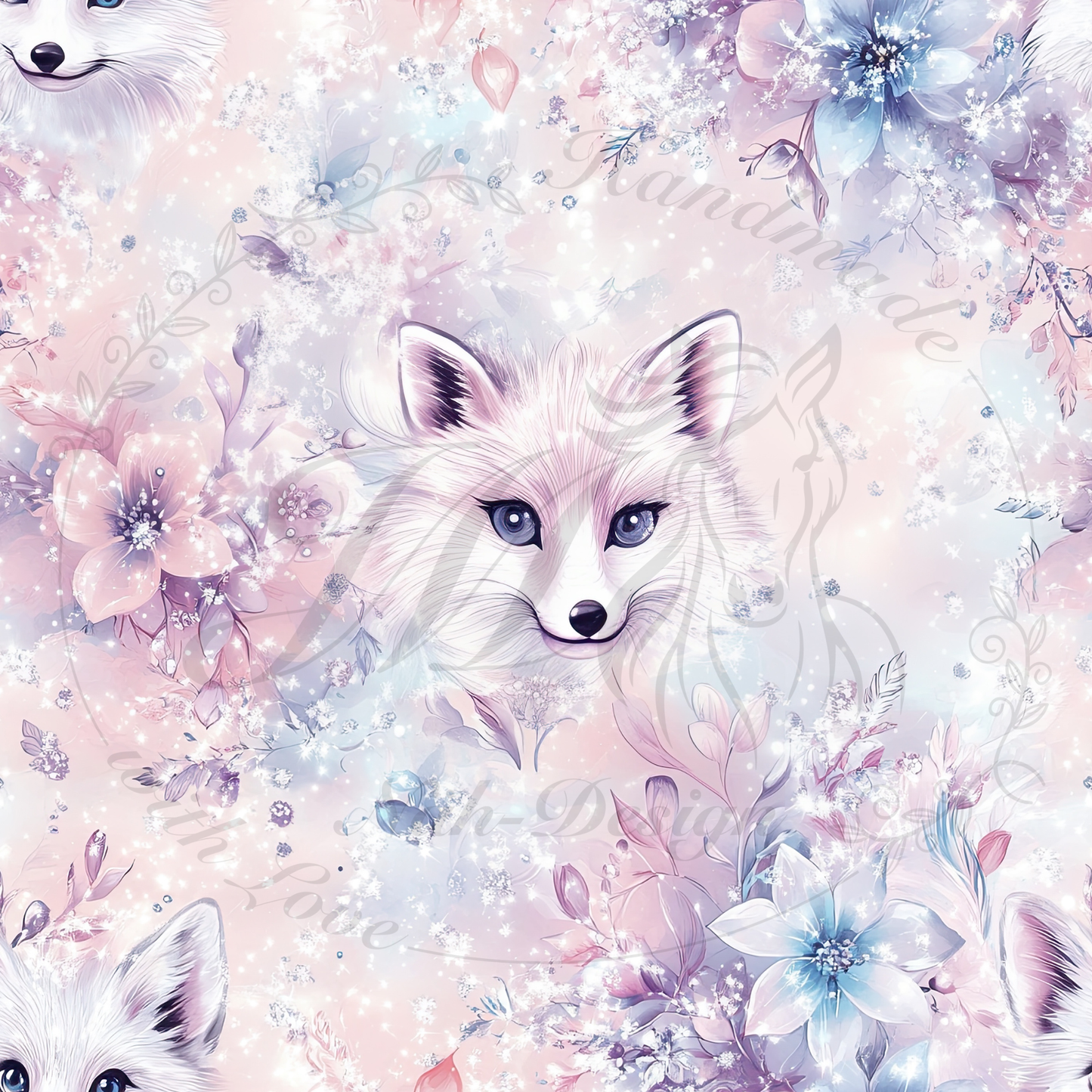 Lagerware - Flower fox - 1 Meter Bio French Terry