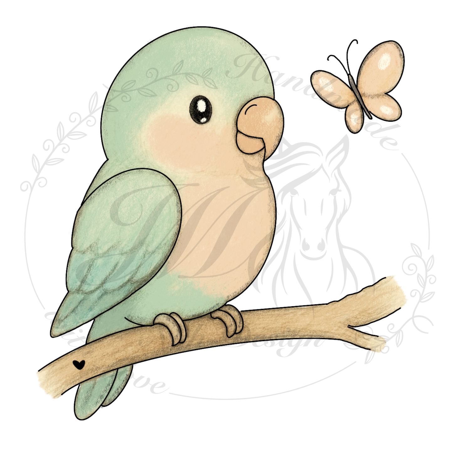 Bügelbild Birdie & Butterflies