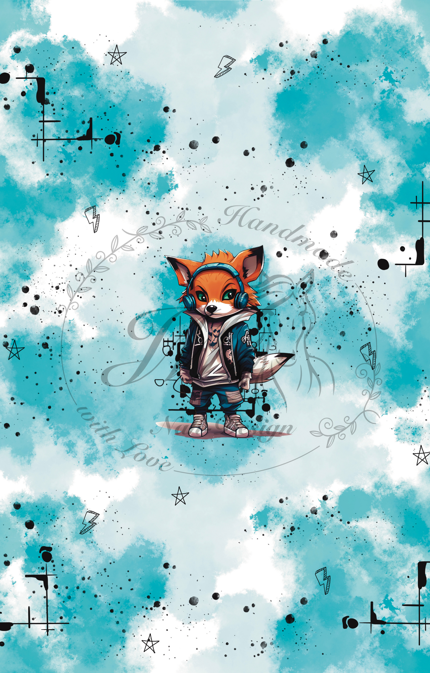 Lagerware - Rebell Fox - Panel ca. 75 x 48 cm - Bio French Terry