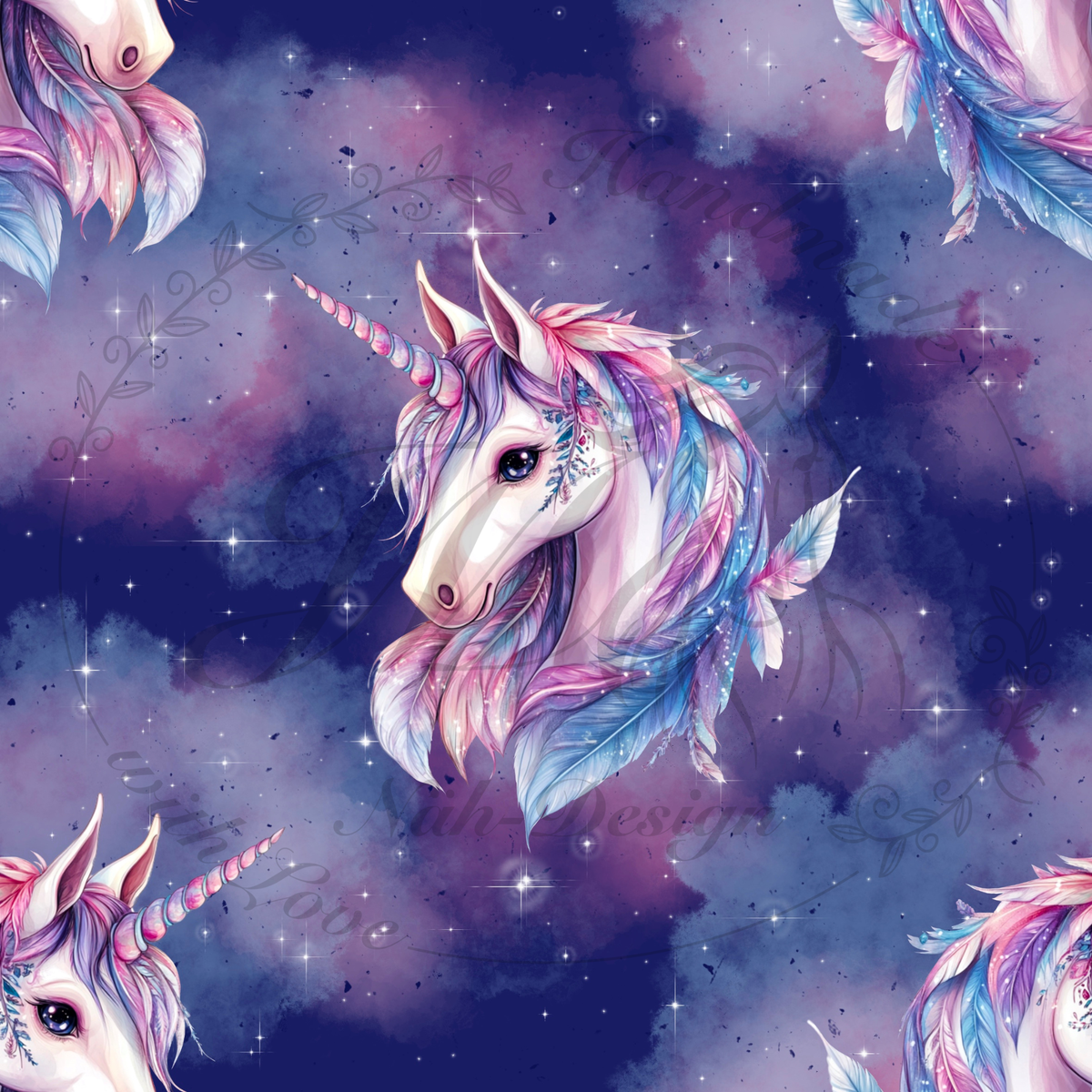Lagerware - Boho Einhorn - 0,45 Meter Bio French Terry