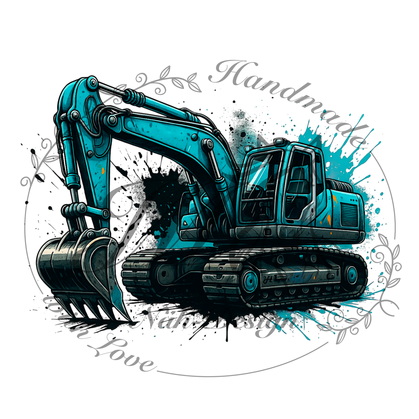 Bügelbild Großer Bagger