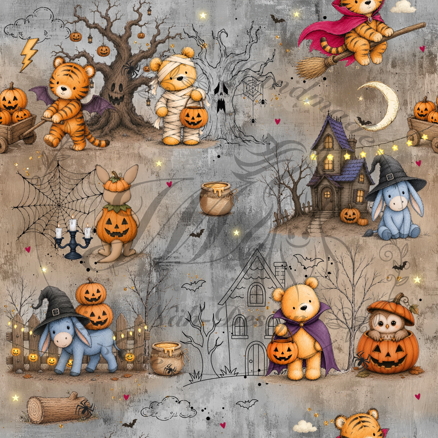 Lagerware - Halloween mit Freuden - 1 Meter Bio French Terry