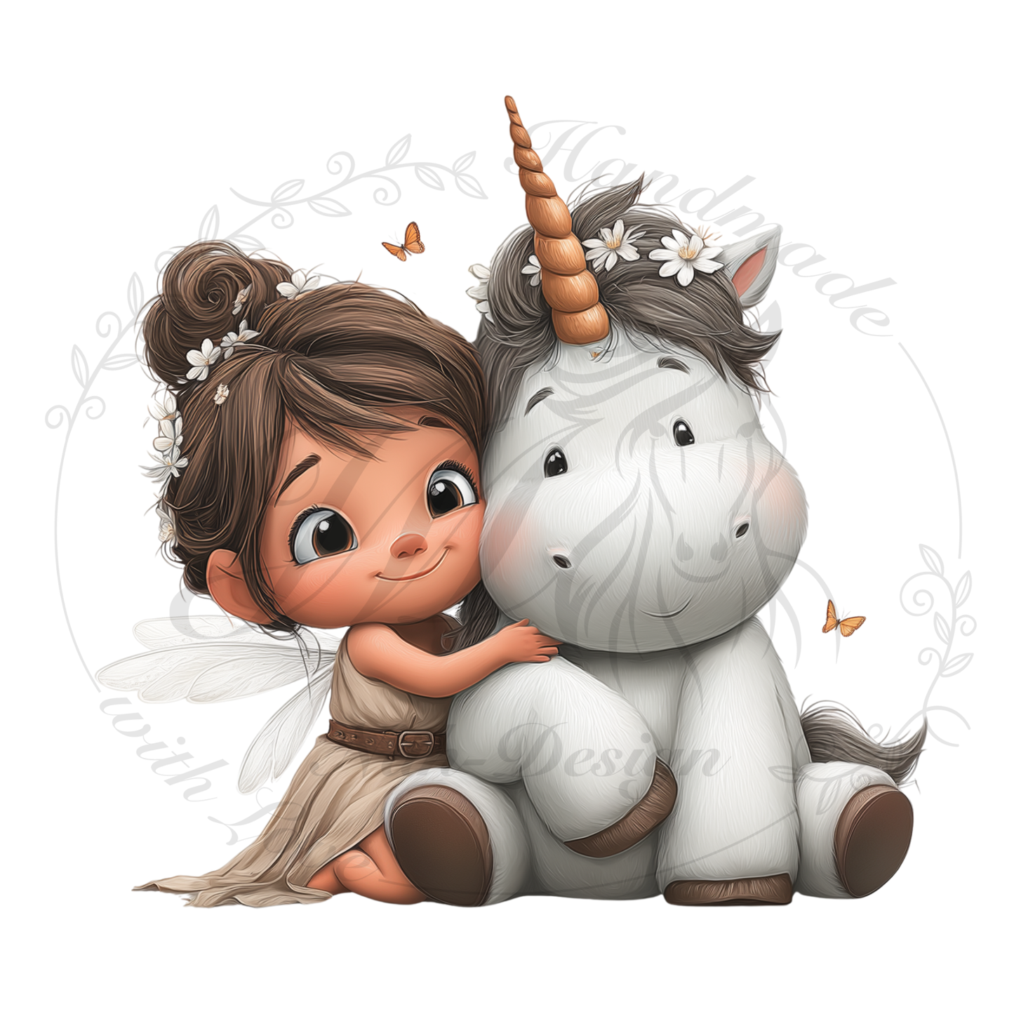 Bügelbild Fee und Einhorn