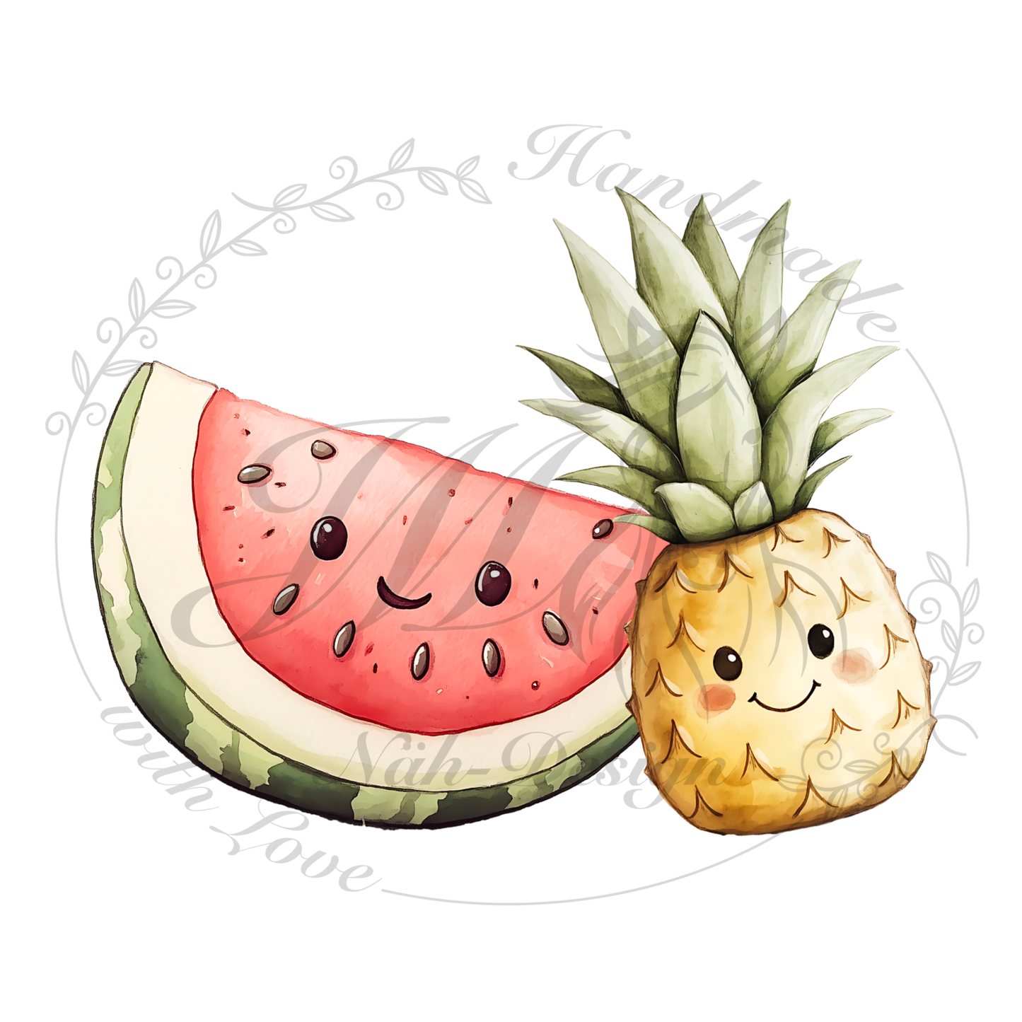 Bügelbild Pineapple and watermelon