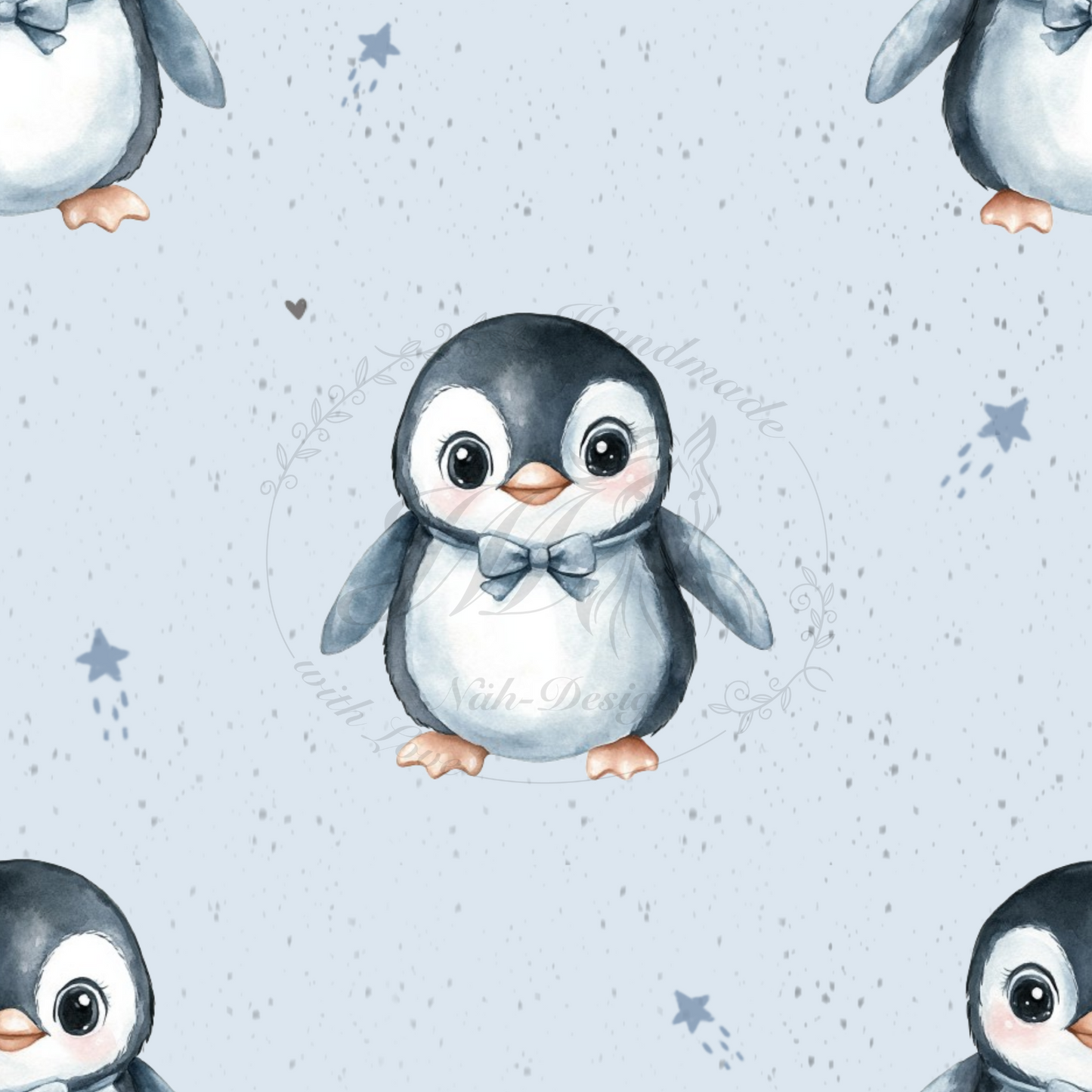 Lagerware - Kleiner Pinguin - 1 Meter Bio Jersey