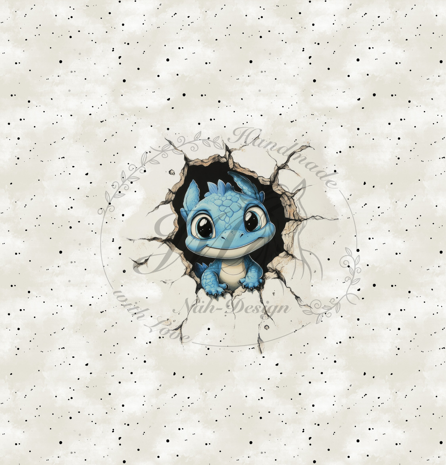 Lagerware - Hallooo Welt - Panel ca. 50 x 48 cm - Blau - Bio Jersey