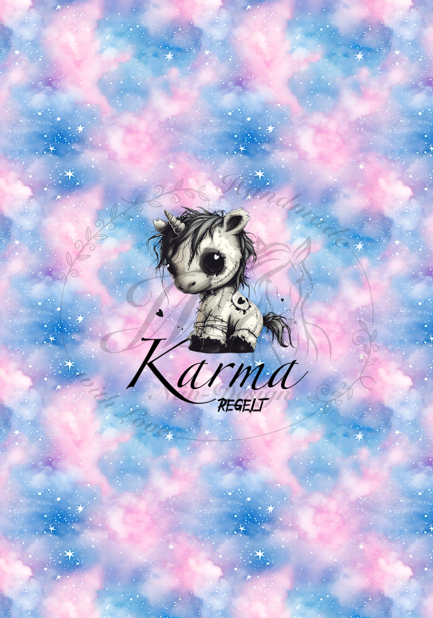 Lagerware - Karma regelt - Pferd - Panel ca. 100 x 70 cm - Bio French Terry