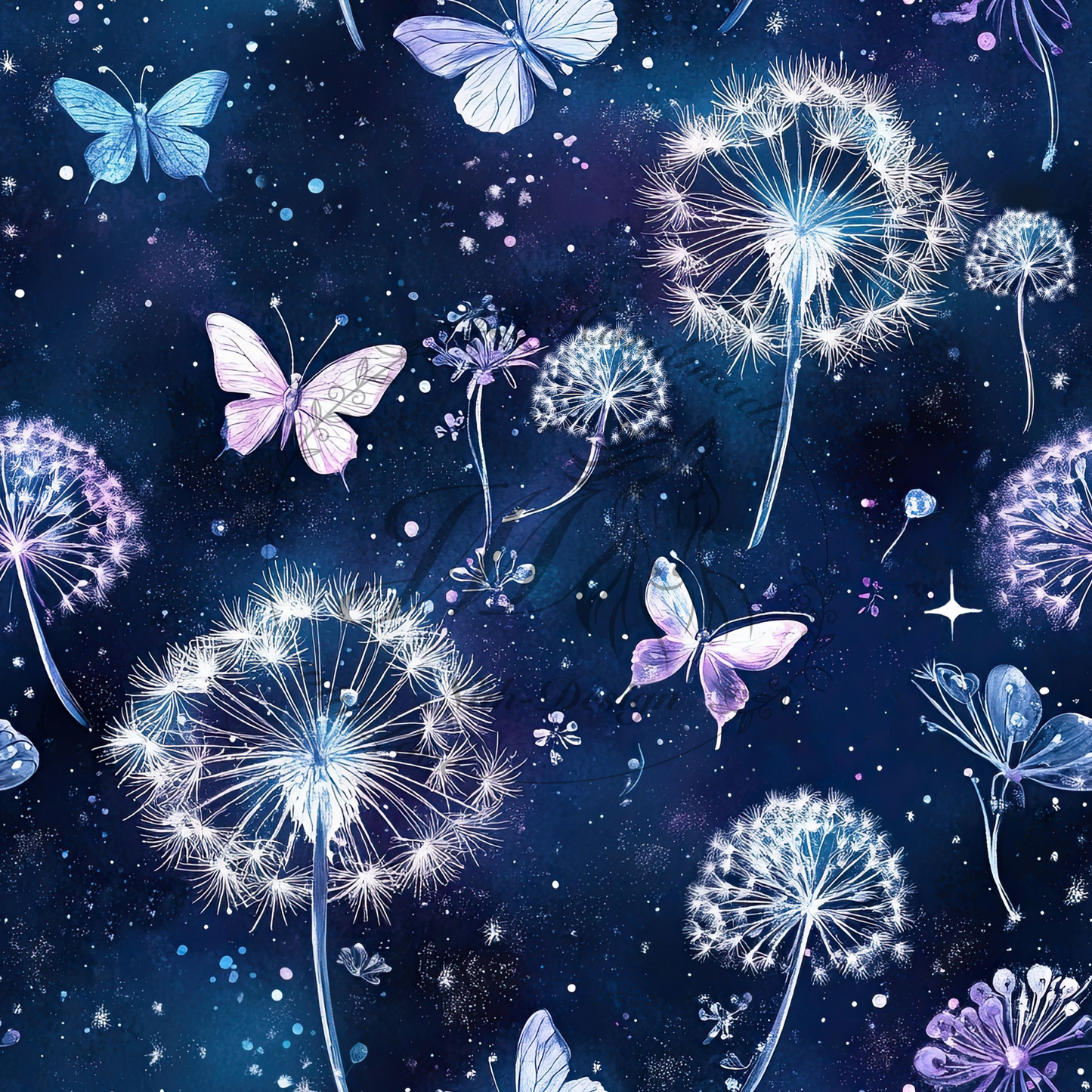 Pusteblume und Schmetterlinge