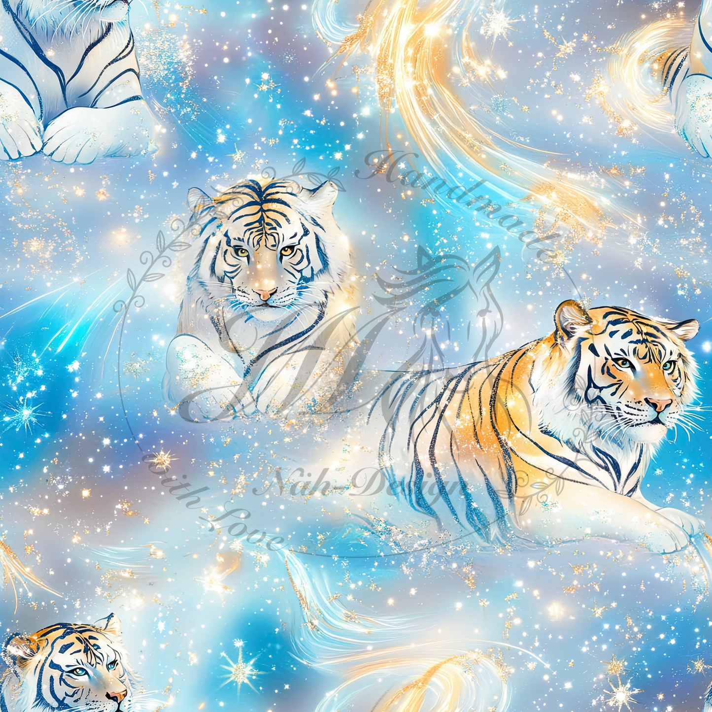 Lagerware - Sparkling tiger - 0,45 Meter Bio French Terry