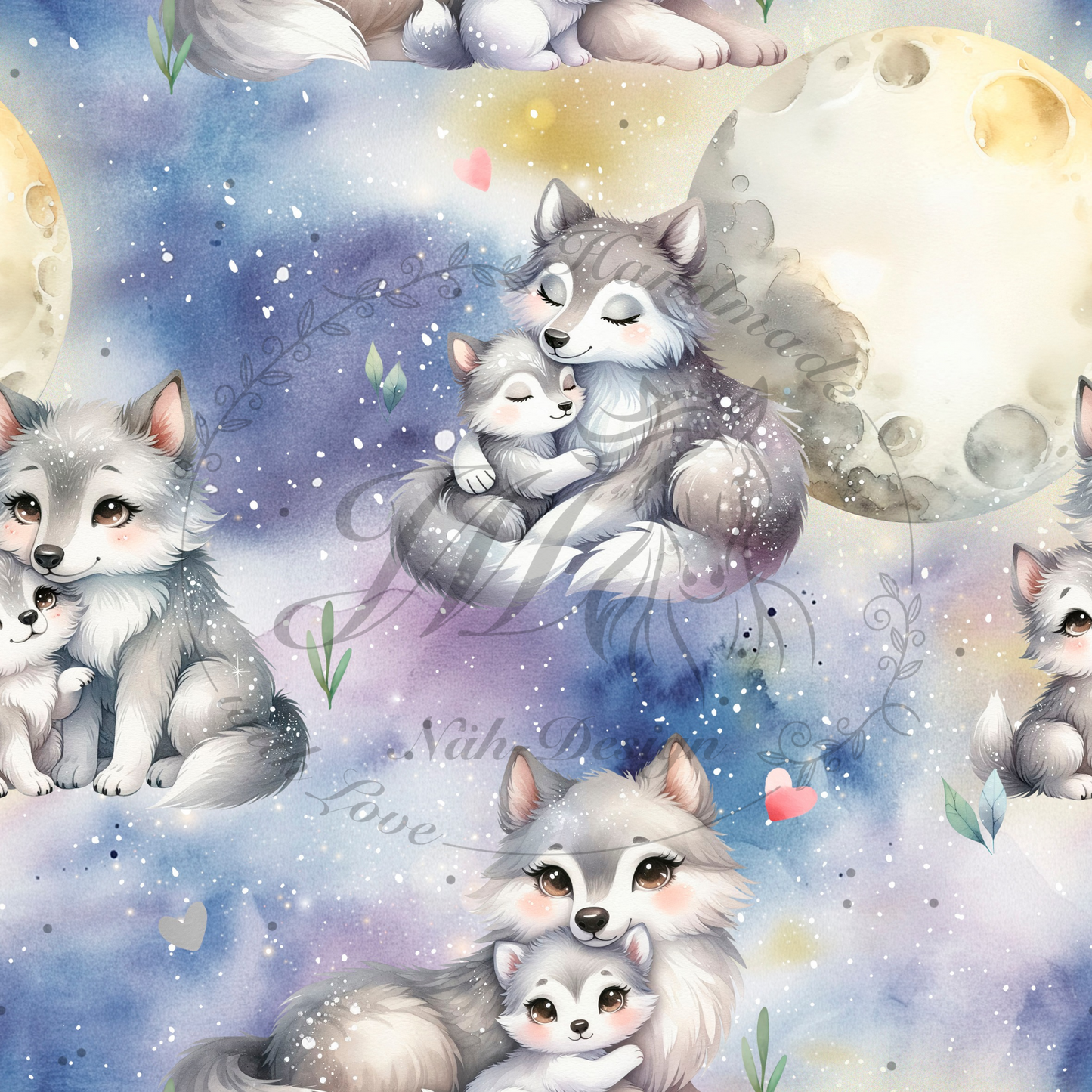 Wolf mom - pastel