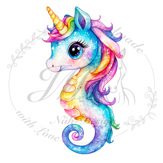 Bügelbild Colorful seahorse