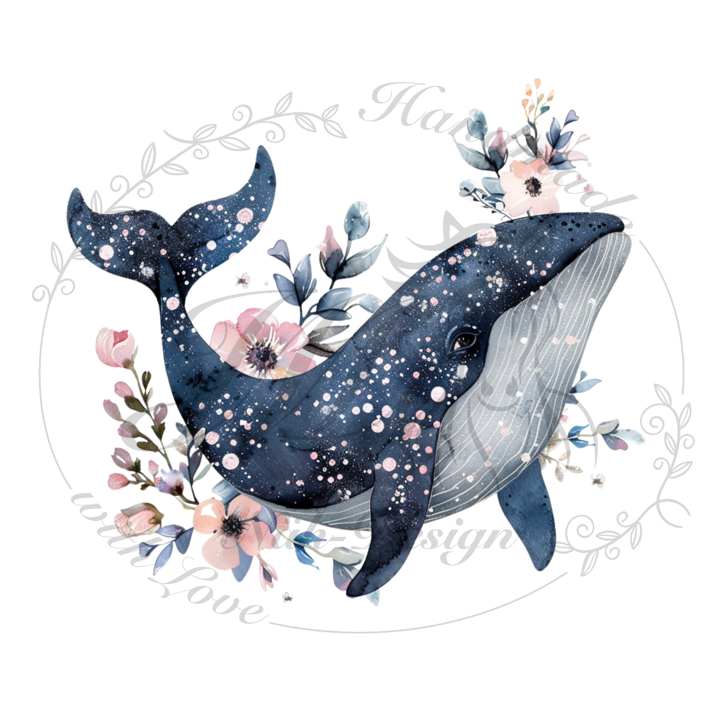 Bügelbild Beautiful blue whale