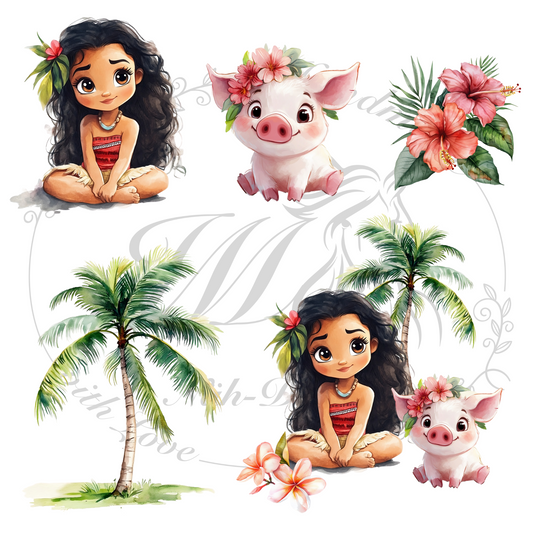 Bügelbild Hawaii Girl