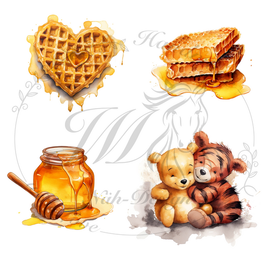 Bügelbild Bär und Tiger