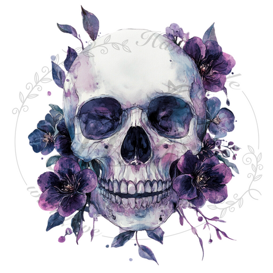 Bügelbild Flower skull