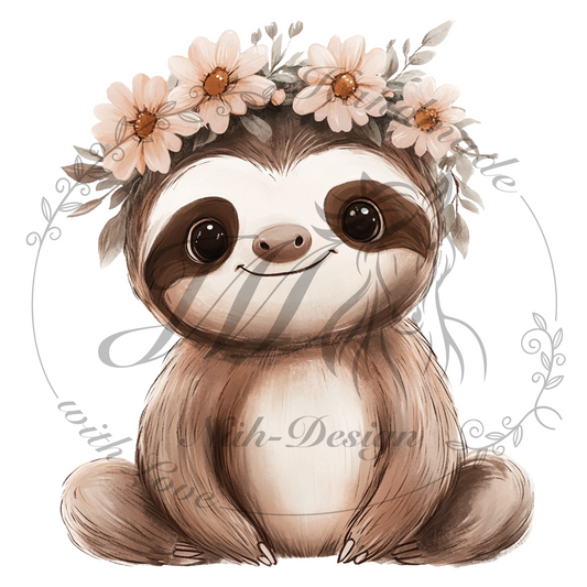 Blumen Faultier