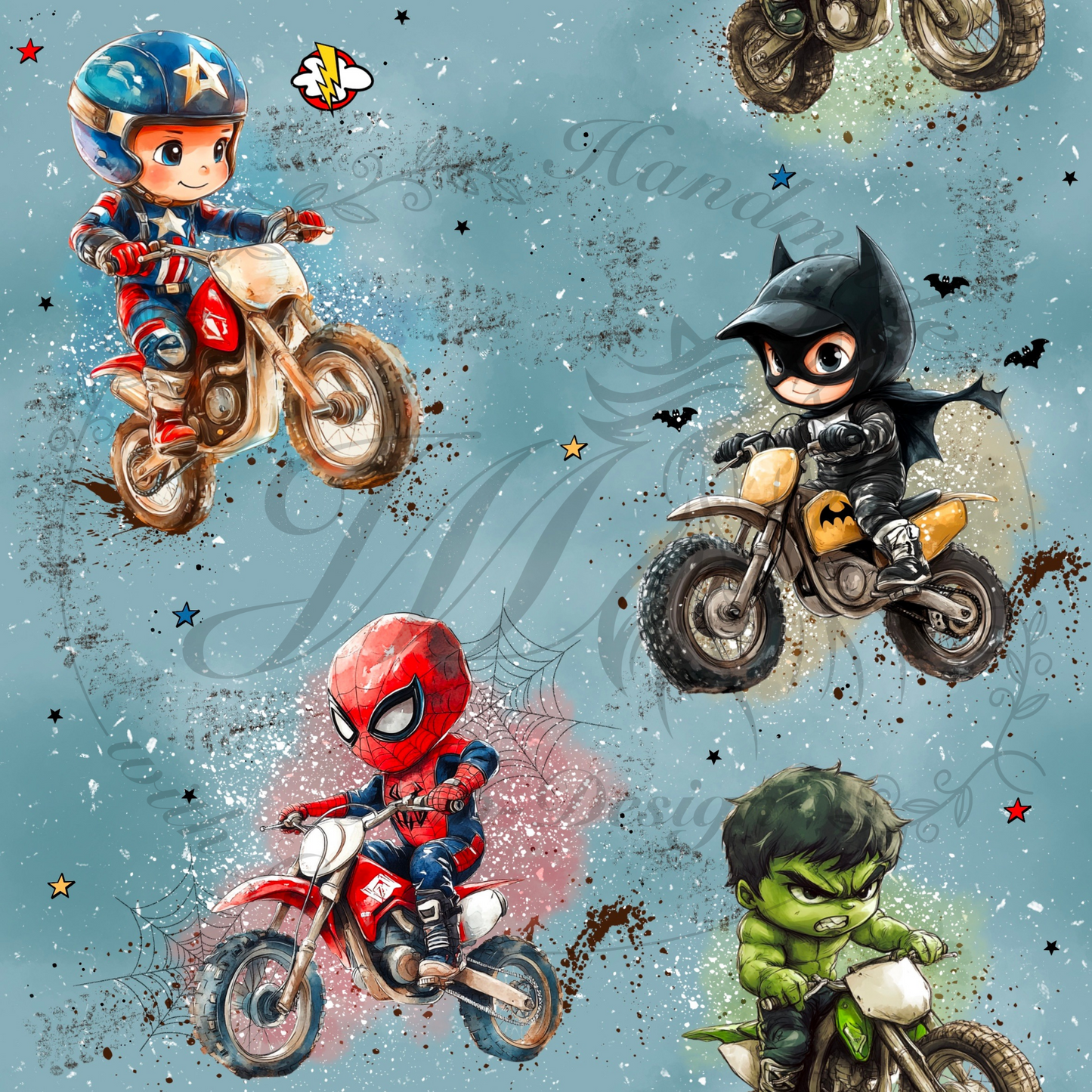 Lagerware - Biker Helden - 0,5 Meter Bio French Terry