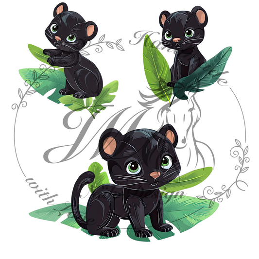 Bügelbild Baby panther
