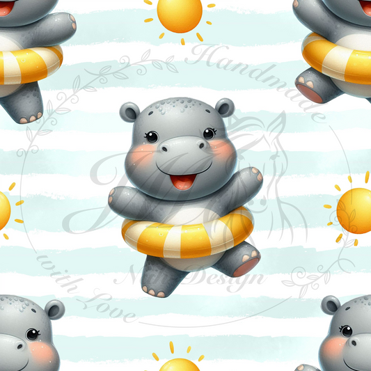 Swimming hippo