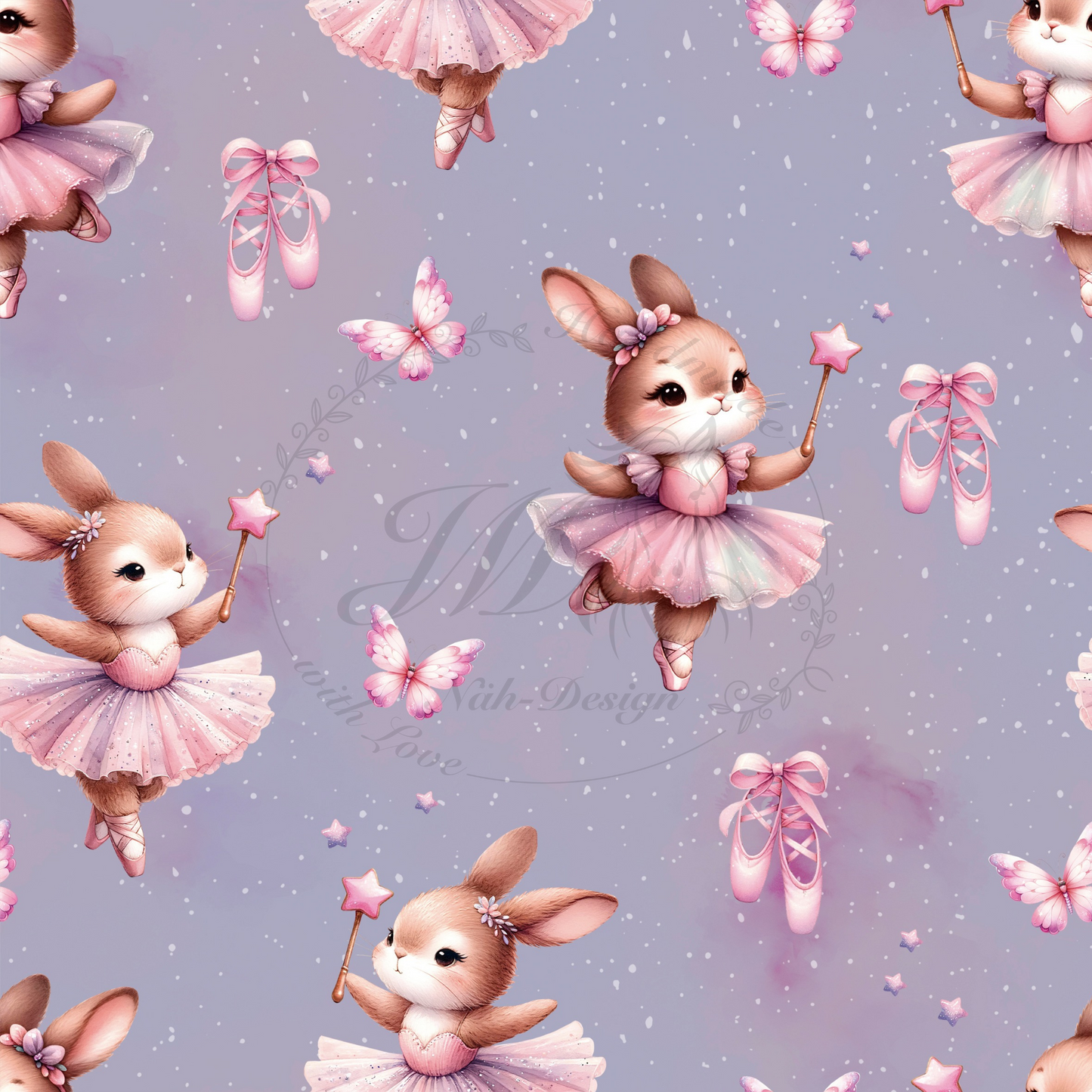 Lagerware - Ballet Bunnies - 0,6 Meter Bio Jersey