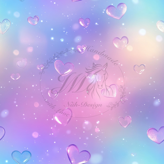Colorful heart bubbles