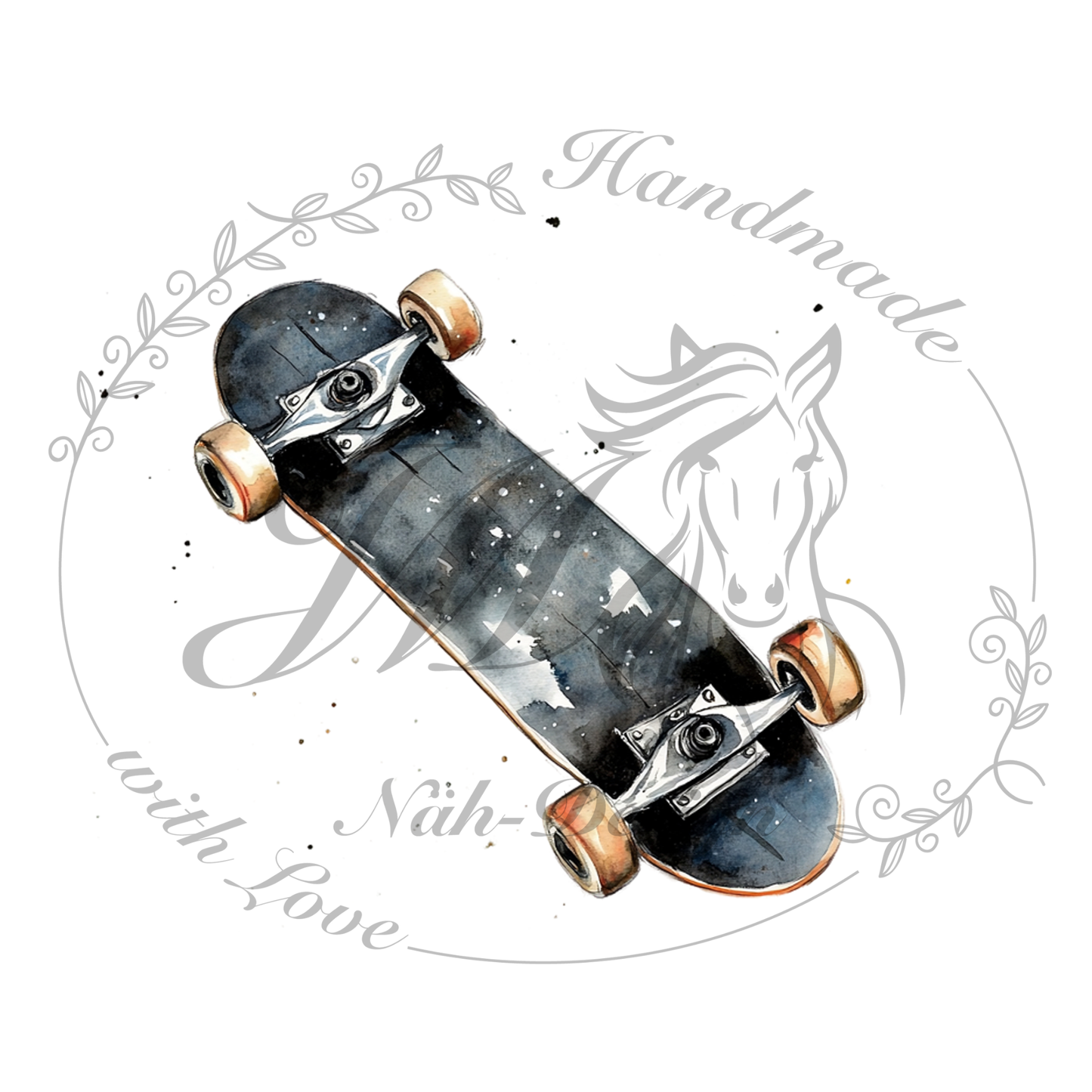 Bügelbild Skull Skater