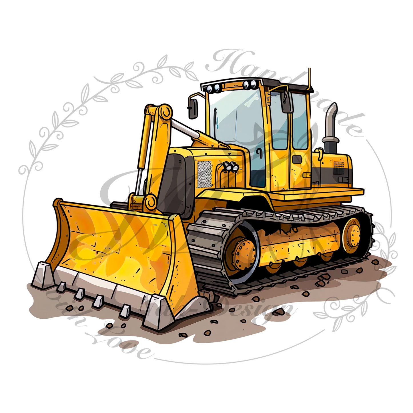 Bügelbild Achtung Baustelle