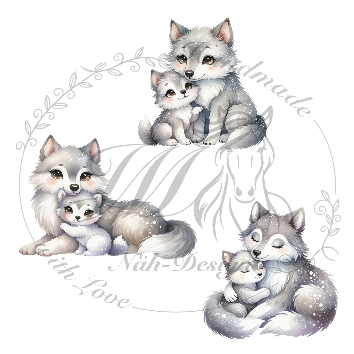 Bügelbild Wolf mom