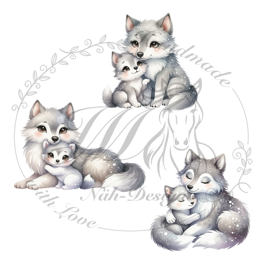Bügelbild Wolf mom