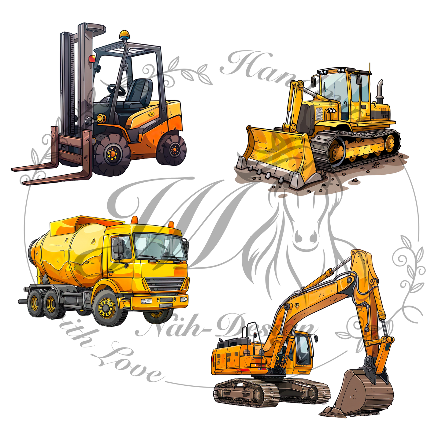 Bügelbild Achtung Baustelle