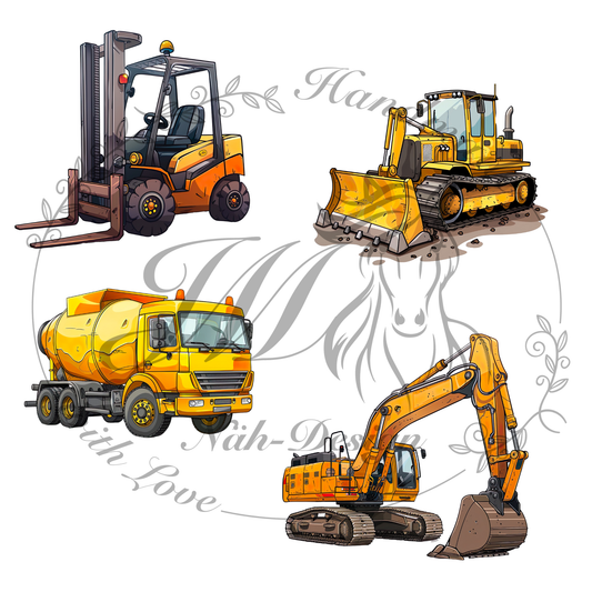 Bügelbild Achtung Baustelle