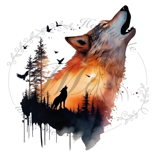 Bügelbild Howling wolf