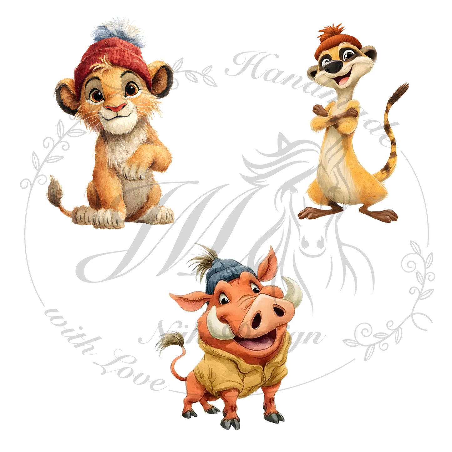 Bügelbild Lion and Friends
