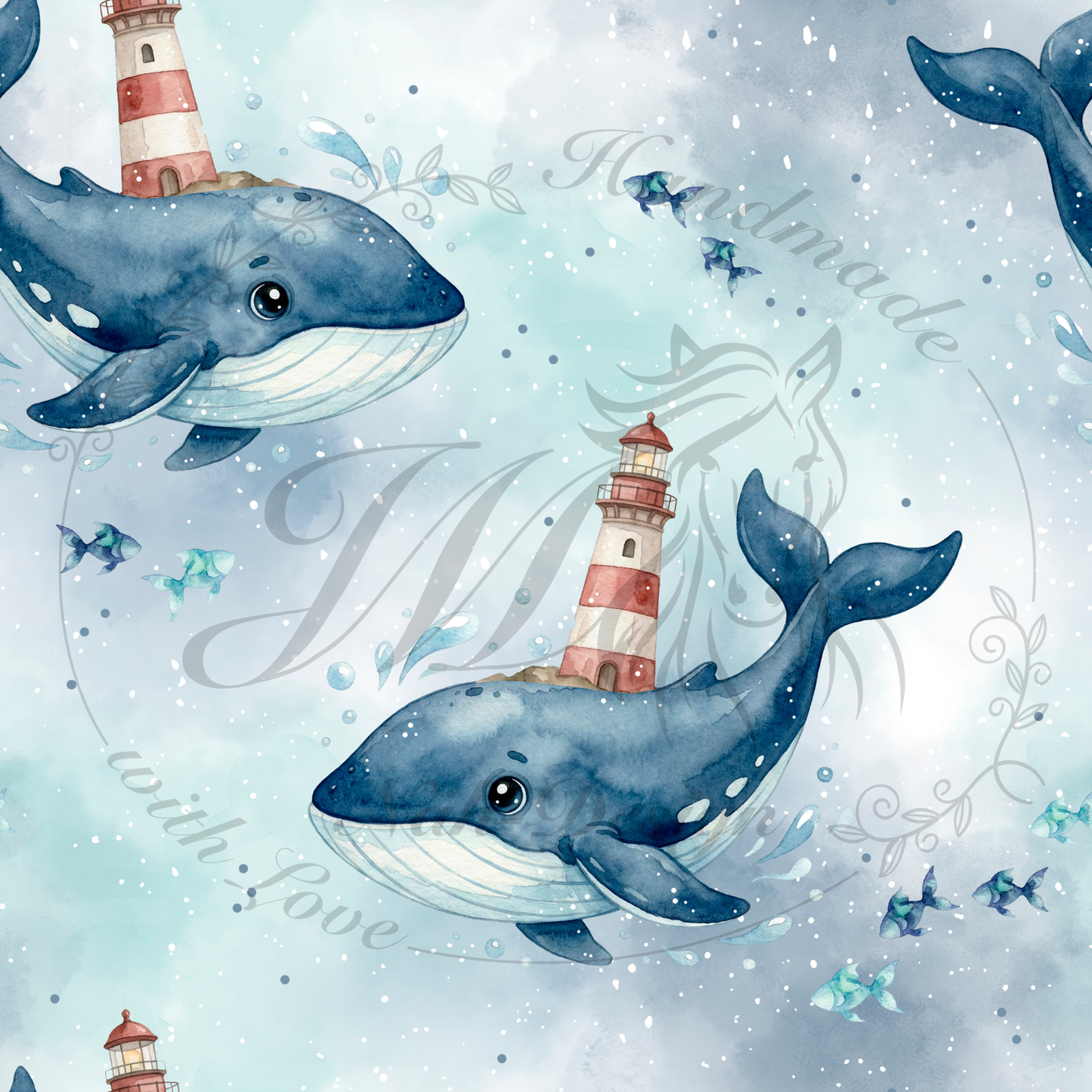 Whale with lighthouse