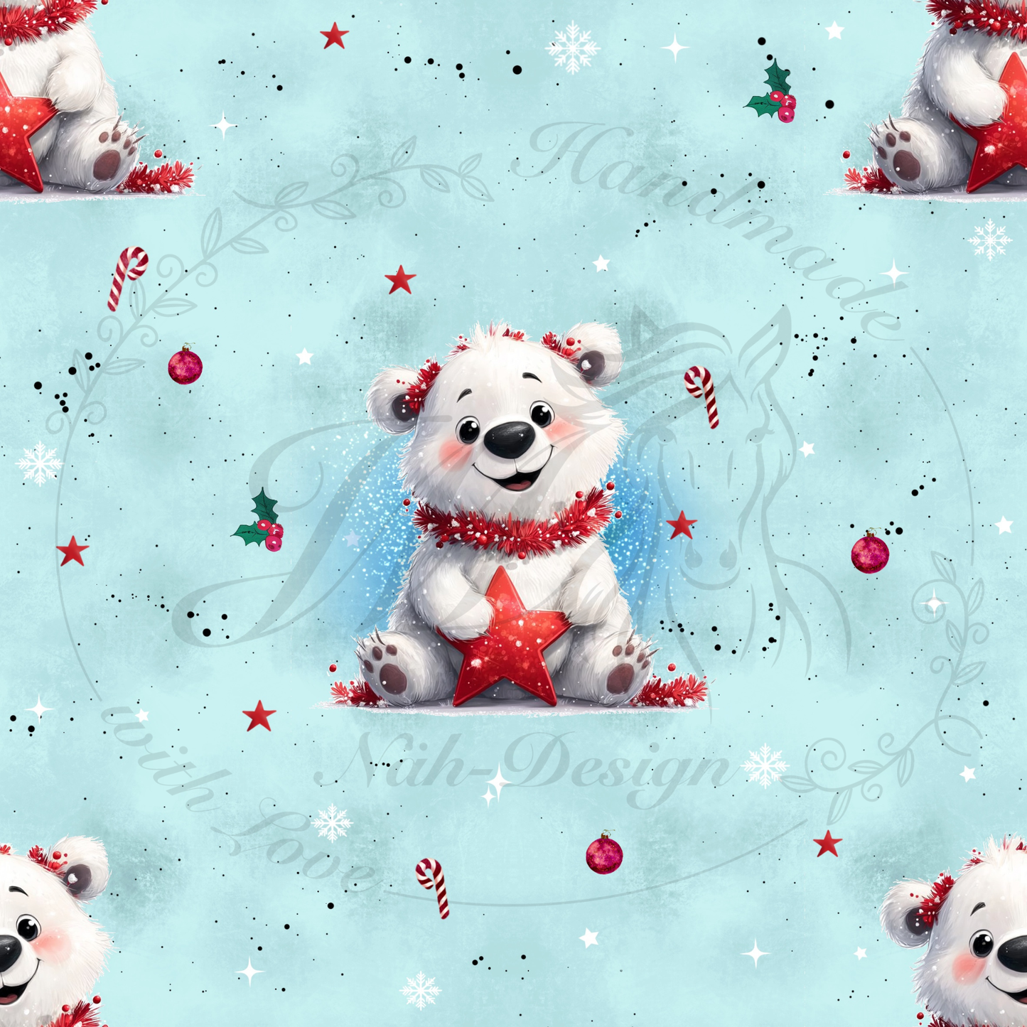 Christmas polar bear - Blau