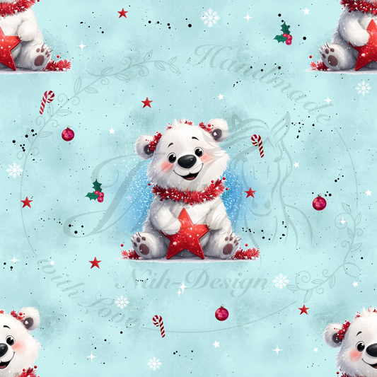 Christmas polar bear - Blau
