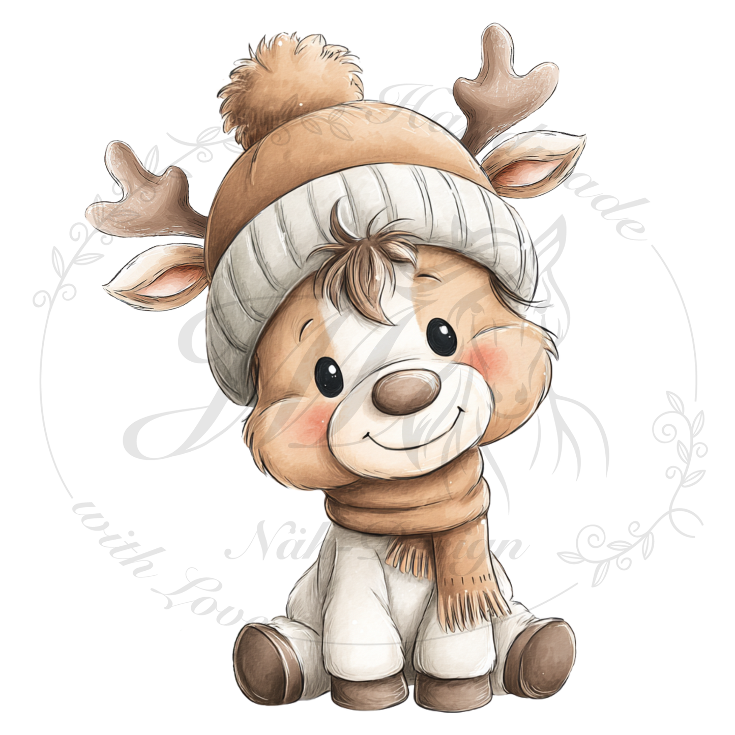 Bügelbild Rudi Rentier