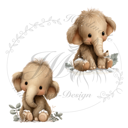 Bügelbild süßes Mammut