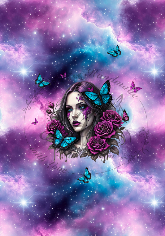 Lagerware - Butterfly Tears - Panel ca. 100 x 70 cm - Bio French Terry
